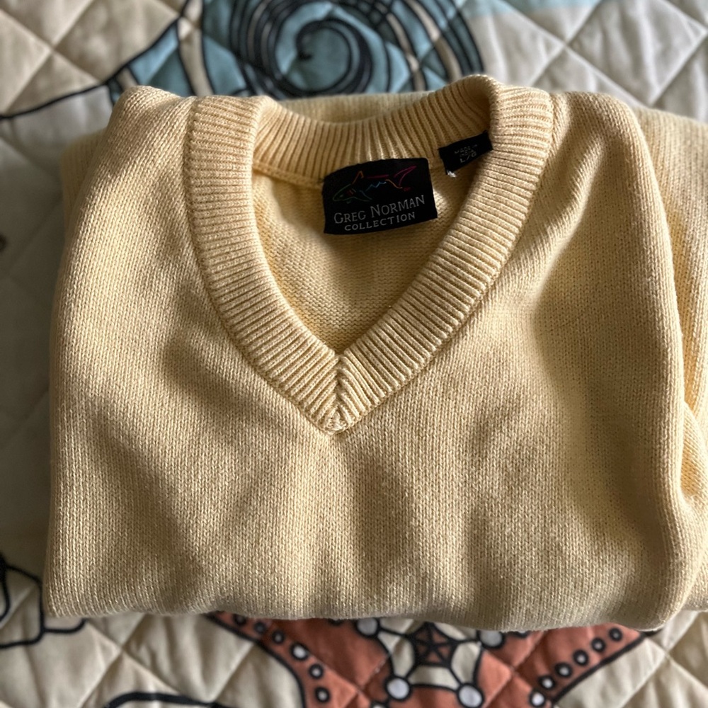 Greg Norman Collection Men's Yellow V-Neck Sweater Vest